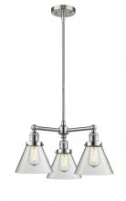 Innovations Lighting 207-SN-G42 - Cone - 3 Light - 22 inch - Brushed Satin Nickel - Stem Hung - Chandelier