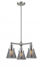Innovations Lighting 207-SN-G63-LED - Cone - 3 Light - 19 inch - Brushed Satin Nickel - Stem Hung - Chandelier