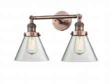 Innovations Lighting 208-AC-G42 - Cone - 2 Light - 18 inch - Antique Copper - Bath Vanity Light