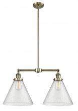 Innovations Lighting 209-AB-G44-L - Cone - 2 Light - 21 inch - Antique Brass - Stem Hung - Adjustable Island Light
