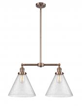 Innovations Lighting 209-AC-G44-L - Cone - 2 Light - 21 inch - Antique Copper - Stem Hung - Adjustable Island Light