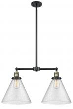 Innovations Lighting 209-BAB-G44-L - Cone - 2 Light - 21 inch - Black Antique Brass - Stem Hung - Adjustable Island Light