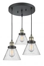 Innovations Lighting 211/3-BAB-G44 - Large Cone 3 Light Multi-Pendant
