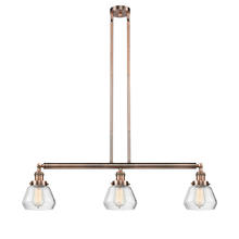 Innovations Lighting 213-AC-G172 - Fulton - 3 Light - 39 inch - Antique Copper - Stem Hung - Island Light