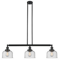 Innovations Lighting 213-BK-G74 - Bell - 3 Light - 41 inch - Matte Black - Stem Hung - Adjustable Island Light