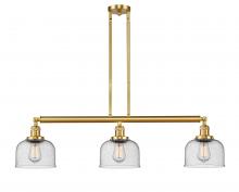 Innovations Lighting 213-SG-G74 - Bell - 3 Light - 41 inch - Satin Gold - Stem Hung - Island Light