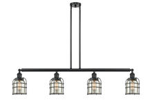 Innovations Lighting 214-BK-G58-CE - Bell Cage - 4 Light - 50 inch - Matte Black - Stem Hung - Island Light