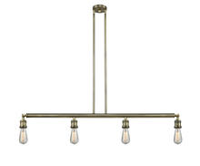 Innovations Lighting 214NH-AB-S - Bare Bulb 4 Light Island Light