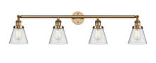 Innovations Lighting 215-BB-G64 - Cone - 4 Light - 42 inch - Brushed Brass - Bath Vanity Light