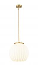 Innovations Lighting 221-1S-BB-G1217-14WV - White Venetian - 1 Light - 14 inch - Brushed Brass - Stem Hung - Pendant