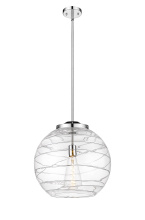 Innovations Lighting 221-1S-PC-G1213-16CL - Athens Deco Swirl - 1 Light - 16 inch - Polished Chrome - Stem Hung - Pendant