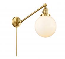 Innovations Lighting 237-SG-G201-8 - Beacon - 1 Light - 8 inch - Satin Gold - Swing Arm