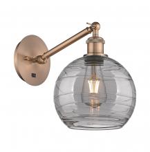 Innovations Lighting 317-1W-AC-G1213-8SM - Athens Deco Swirl - 1 Light - 8 inch - Antique Copper - Sconce