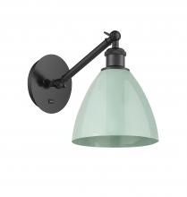 Innovations Lighting 317-1W-BK-MBD-75-SF - Plymouth - 1 Light - 8 inch - Matte Black - Sconce