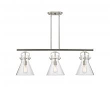 Innovations Lighting 410-3I-SN-G411-10SDY - Newton Cone - 3 Light - 42 inch - Satin Nickel - Island Light