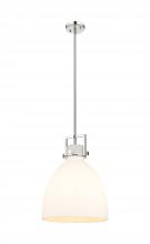 Innovations Lighting 411-1SL-PN-G412-14WH - Newton Bell - 1 Light - 14 inch - Polished Nickel - Pendant