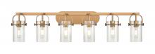 Innovations Lighting 423-6W-BB-G423-7SDY - Pilaster II Cylinder - 6 Light - 44 inch - Brushed Brass - Bath Vanity Light