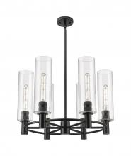 Innovations Lighting 434-6CR-BK-G434-12CL - Crown Point - 6 Light - 24 inch - Matte Black - Chandelier