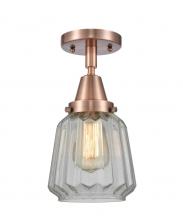 Innovations Lighting 447-1C-AC-G142 - Chatham - 1 Light - 7 inch - Antique Copper - Flush Mount