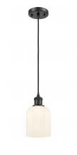 Innovations Lighting 516-1P-BK-G559-5GWH - Bridal Veil - 1 Light - 5 inch - Matte Black - Cord hung - Mini Pendant