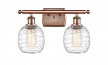 Innovations Lighting 516-2W-AC-G1013 - Belfast - 2 Light - 16 inch - Antique Copper - Bath Vanity Light