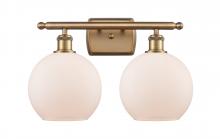 Innovations Lighting 516-2W-BB-G121-8 - Athens - 2 Light - 18 inch - Brushed Brass - Bath Vanity Light