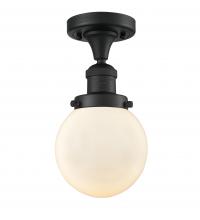 Innovations Lighting 517-1CH-BK-G201-6 - Beacon - 1 Light - 6 inch - Matte Black - Semi-Flush Mount