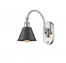 Innovations Lighting 518-1W-PN-M8-BK - Smithfield - 1 Light - 7 inch - Polished Nickel - Sconce