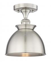 Innovations Lighting 616-1F-SN-M14-SN - Adirondack - 1 Light - 8 inch - Brushed Satin Nickel - Semi-Flush Mount