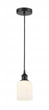 Innovations Lighting 616-1P-BK-G559-5GWH - Bridal Veil - 1 Light - 5 inch - Matte Black - Cord hung - Mini Pendant