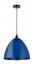 Innovations Lighting 616-1P-BK-MBD-16-BL - Plymouth - 1 Light - 16 inch - Matte Black - Cord hung - Mini Pendant