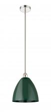 Innovations Lighting 616-1S-PN-MBD-12-GR - Plymouth - 1 Light - 12 inch - Polished Nickel - Cord hung - Mini Pendant