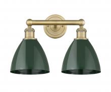 Innovations Lighting 616-2W-BB-MBD-75-GR - Plymouth - 2 Light - 17 inch - Brushed Brass - Bath Vanity Light