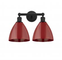 Innovations Lighting 616-2W-BK-MBD-75-RD - Plymouth - 2 Light - 17 inch - Matte Black - Bath Vanity Light