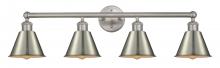 Innovations Lighting 616-4W-SN-M8-SN - Smithfield - 4 Light - 34 inch - Brushed Satin Nickel - Bath Vanity Light