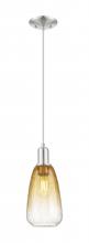 Innovations Lighting 716-1P-SN-G480-6AM - Brookhaven Almond - 1 Light - 6 inch - Brushed Satin Nickel - Cord hung - Mini Pendant