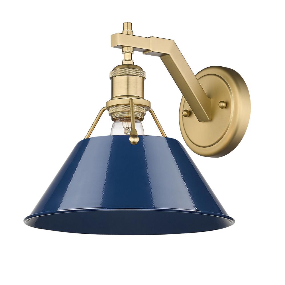 Orwell 1-Light Wall Sconce in Brushed Champagne Bronze with Matte Navy