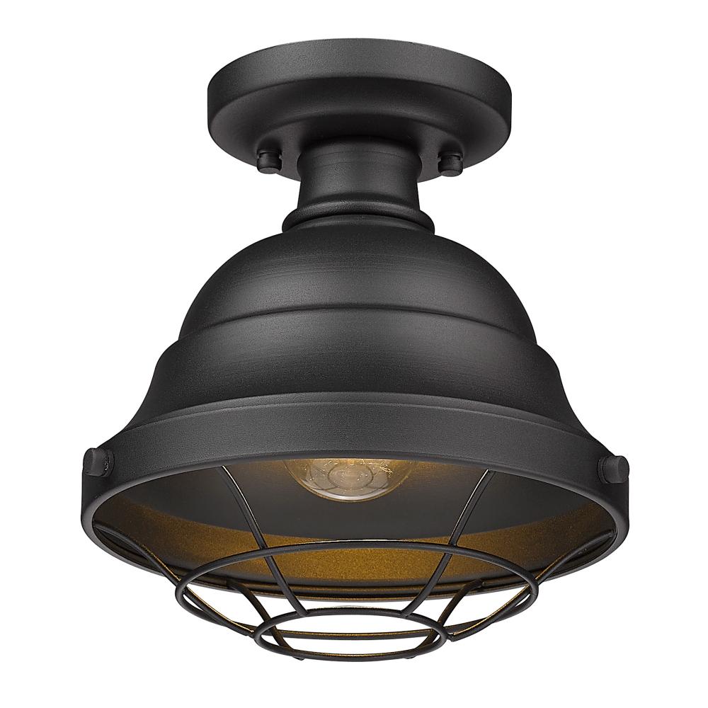 Bartlett Outdoor Semi-Flush in Natural Black