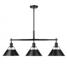 Golden 3306-LP BLK-BLK - Orwell 3-Light Linear Pendant in Matte Black