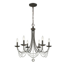 Golden 7644-6 RBZ - Mirabella 6 Light Chandelier in Rubbed Bronze