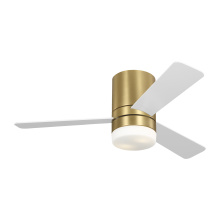 Generation Lighting 3ERHR44BBSD - Era 44 Hugger LED Ceiling Fan in Burnished Brass with Matte White Blades and Light Kit