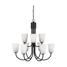 Generation Lighting GLC1139MBK - Miles Nine Light Chandelier