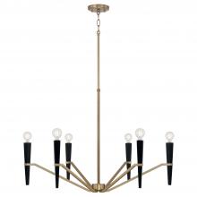 Capital 453861AB - 6-Light Chandelier in Aged Brass and Black