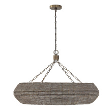 Capital 459781AGD - 35" W x 21.75" H 8-Light Intricate Beaded Chandelier with Handcrafted Wooden Beads