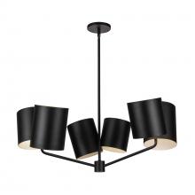 Kuzco Lighting Inc CH58830-BK - Keiko 30-in Black 6 Lights Chandelier