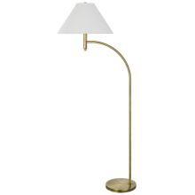 CAL Lighting BO-3242FL-AB - 150W 3 way Groton metal mini arc floor lamp with hardback fabric shade