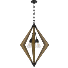 CAL Lighting FX-2856-3 - Valence 60W x 3 pine wood chandelier