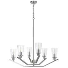 CAL Lighting FX-3827-6 - Vireo 40W x 6 metal chandelier with clear glass shades