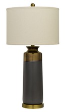 CAL Lighting BO-2886TB - Lecce Copper Glazed Ceramic Table Lamp With Hardback Fabric Shade