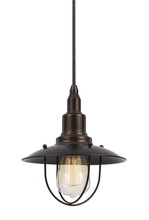 CAL Lighting UP-1113-6-RU - 8.88" Tall Metal Pendant In Rust